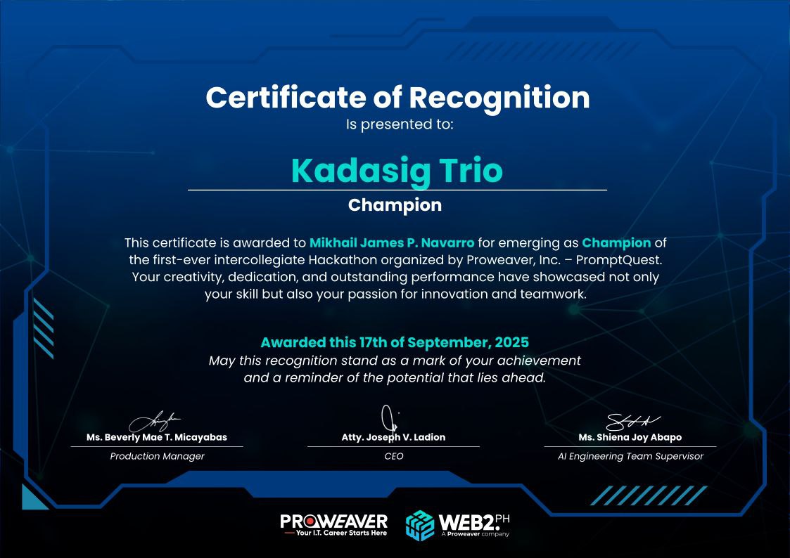 AI Hackathon Champion certificate preview