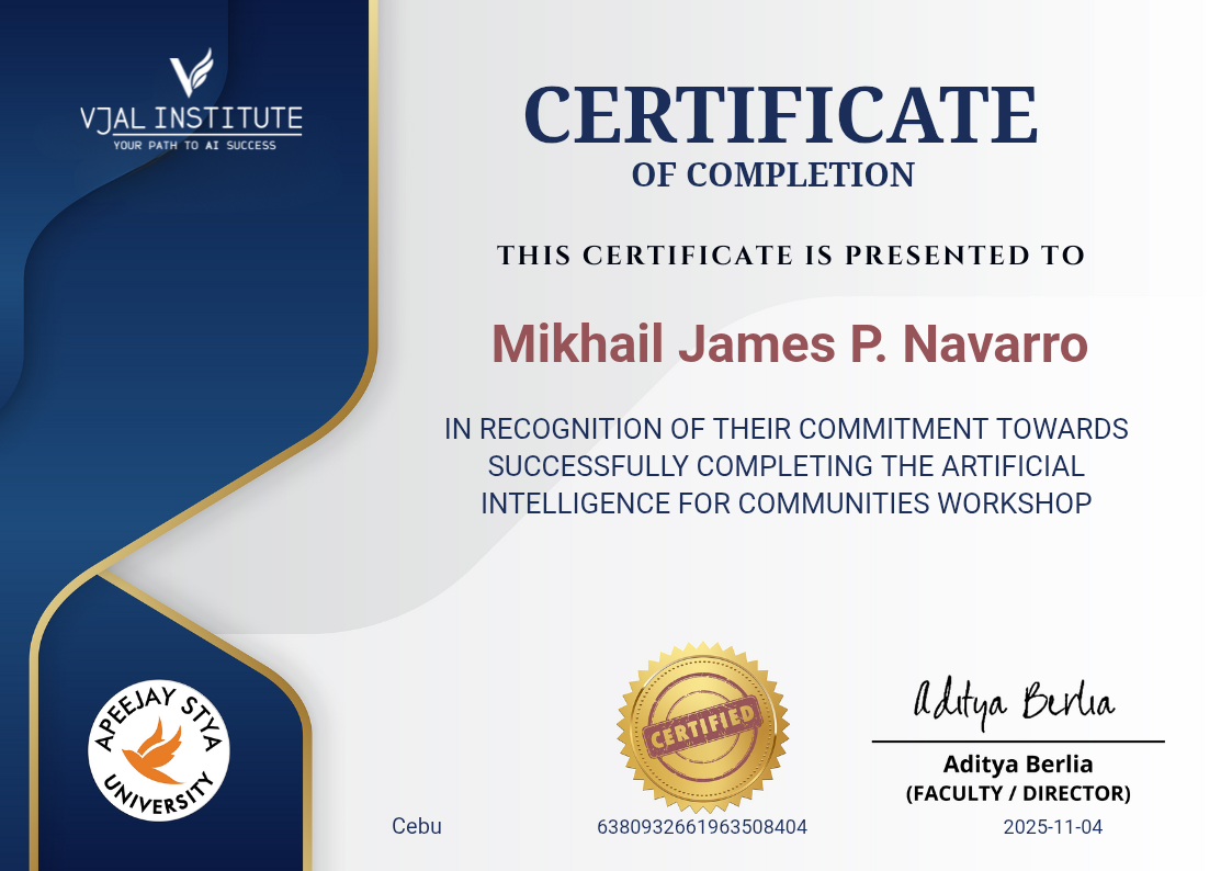 AI Empowerment for Communities certificate preview